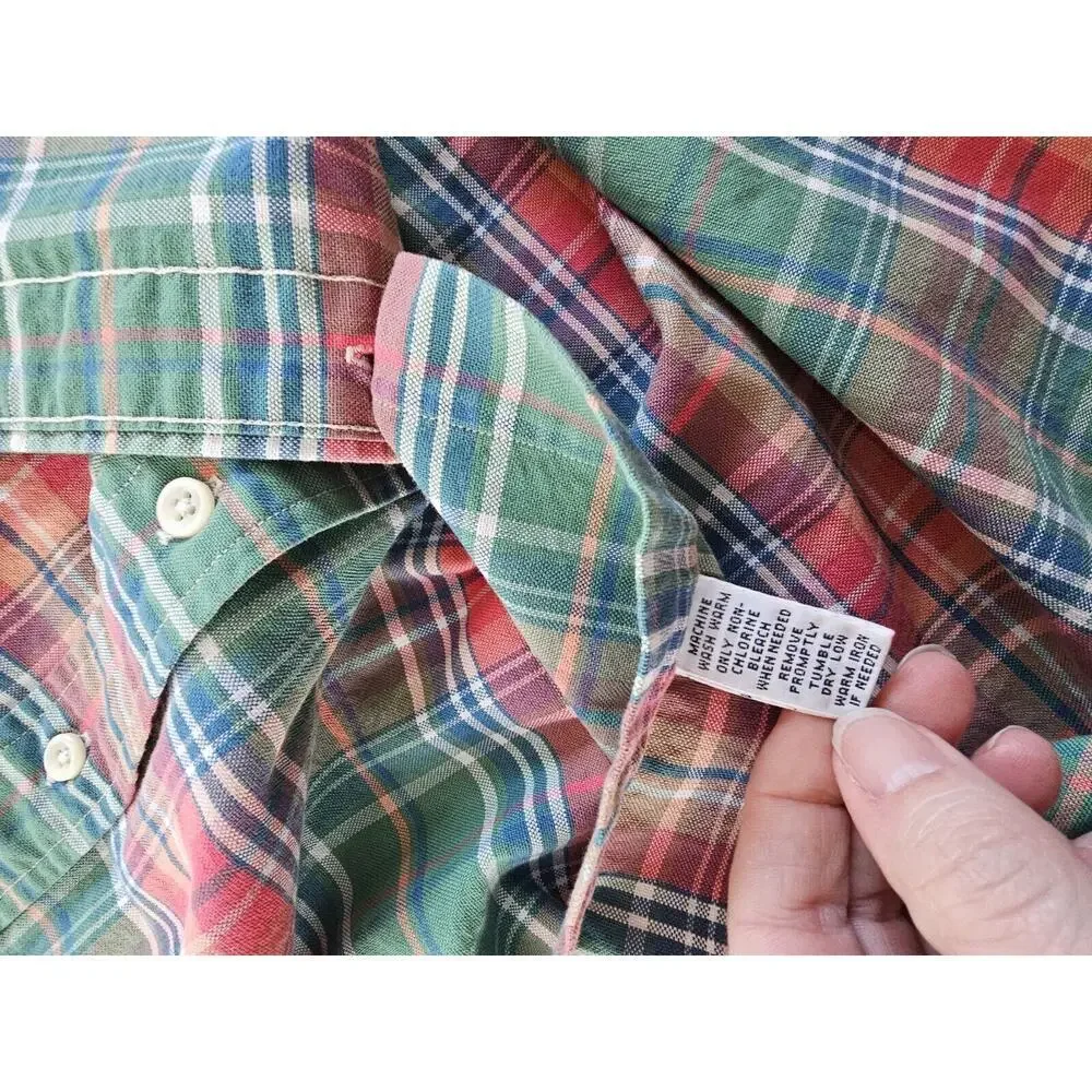 Ralph Lauren Custom Fit Plaid Button Down Shirt Men's Size XL Preppy Nautical - Picture 8 of 13